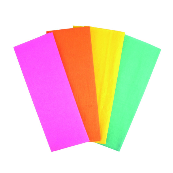 4 feuilles de papier crépon - Assortiment couleurs - 0,5 x 1 m - CTOP