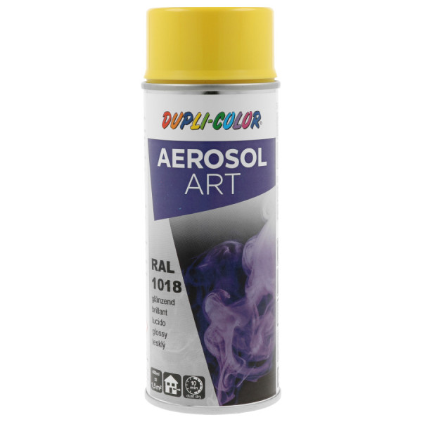 photo-Bombe de peinture - Jaune zinc - RAL 1018 - Brillant - Tous supports - Aérosol Art