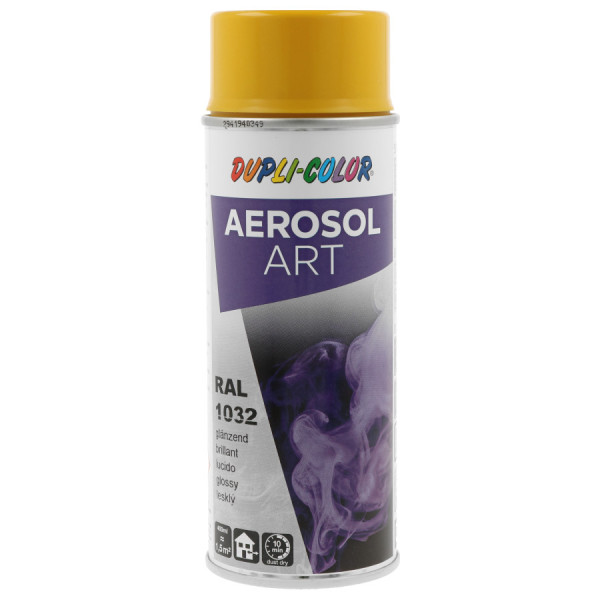 photo-Bombe de peinture - Jaune broom - RAL 1032 - Brillant - Tous supports - Aérosol Art