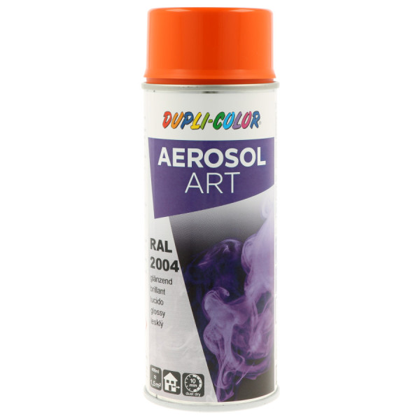 photo-Bombe de peinture - Orange pur - RAL 2004 - Brillant - Tous supports - Aérosol Art