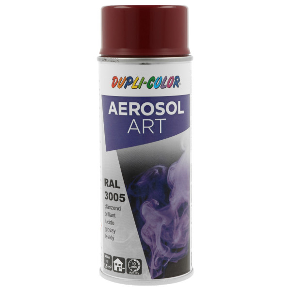 photo-Bombe de peinture - Rouge vin - RAL 3005 - Brillant - Tous supports - Aérosol Art