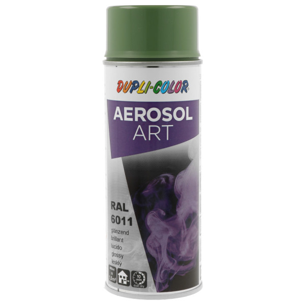 photo-Bombe de peinture - Vert reseda - RAL 6011 - Brillant - Tous supports - Aérosol Art
