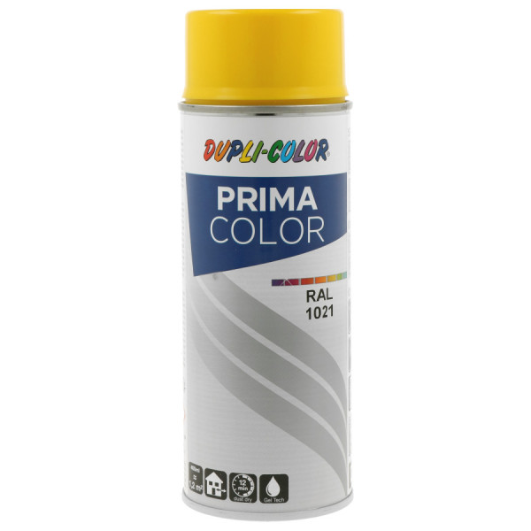 photo-Bombe de peinture acrylique - Jaune colza - RAL 1021 - Brillant - Tous supports - Prima Color - 400ml