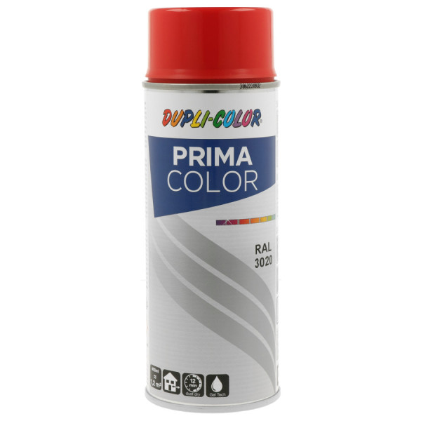 photo-Bombe de peinture acrylique - Rouge trafic - RAL 3020 - Brillant - Tous supports - Prima Color - 400ml