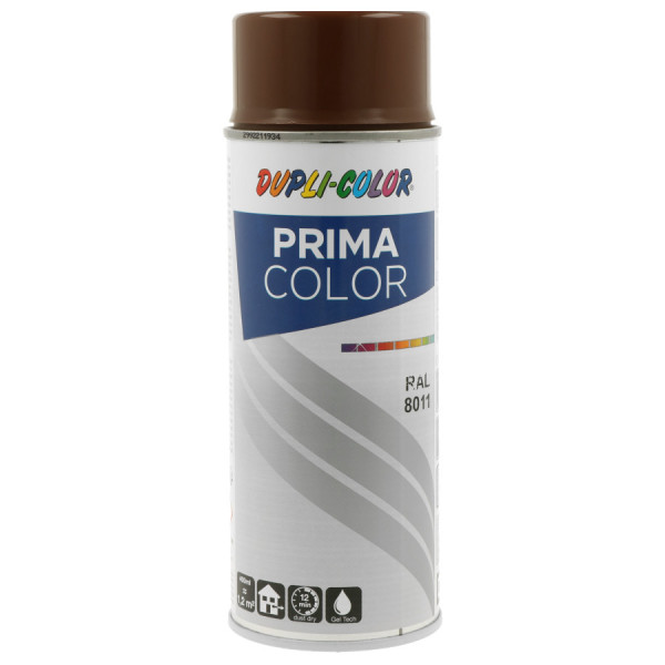 photo-Bombe de peinture acrylique - Marron noyer - RAL 8011 - Brillant - Tous supports - Prima Color - 400ml