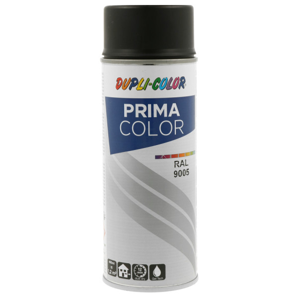 photo-Bombe de peinture acrylique - Noir - RAL 9005 - Mate - Tous supports - Prima Color - 400ml