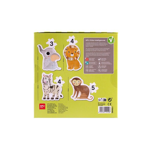Puzzle - Enfant - 16 pièces - Les animaux de la savane - Apli kids