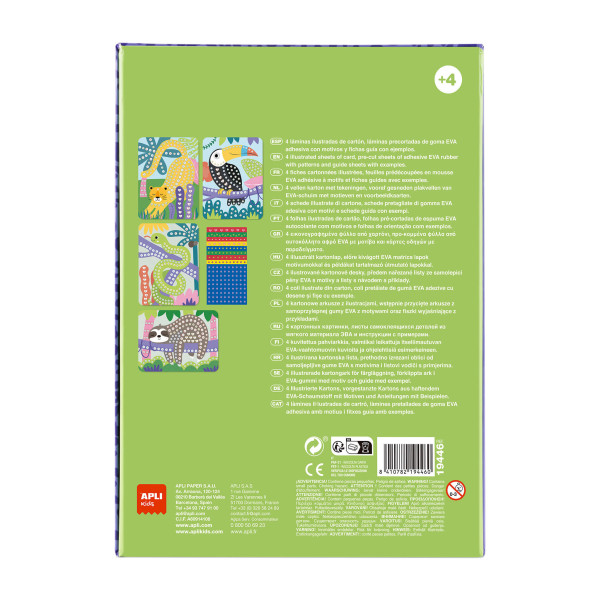 Kit loisirs créatifs - Mosaïque jungle - Dessin à compléter avec de la mousse EVA - Enfant - Apli Kids