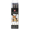 photo-Set 3 feutres - Noir - Dessin - Manga - Assortiment de pointes - Sakura - Pigma Micron
