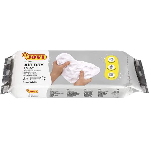 Lot de 6 blocs de pâte à modeler - Autodurcissante - Blanc - 500g - Jovi