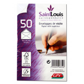 50 Enveloppes De Visite - Blanche - 90 X 140 Mm - Gpv pas cher