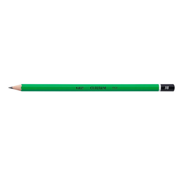 12 crayons à papier - 3B - Mine grasse - BIC Criterium 550