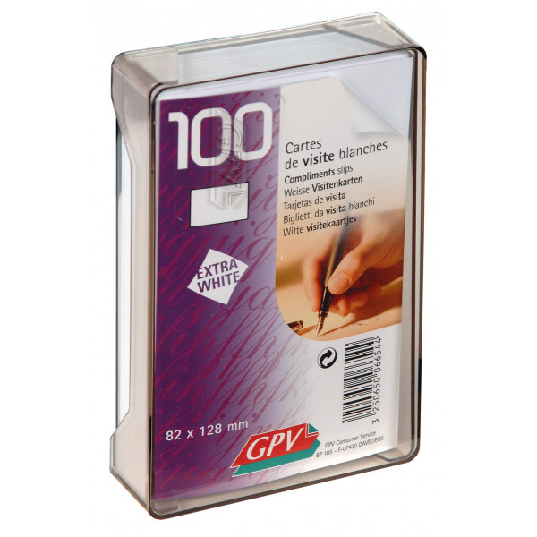 Cartes De Correspondance - 100 Exemplaires Vierge - 82X128Mm - 220G - Boîte Plexiglas - Gpv | Artmania