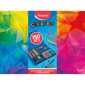 Coffret - 150 crayons de coloriage - Feutres - Crayons - Craies - Maped - Color'Peps