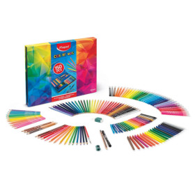 Coffret - 150 crayons de coloriage - Feutres - Crayons - Craies - Maped - Color'Peps