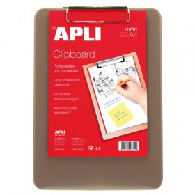 photo-Porte-bloc en plastique transparent gris A4 - Apli