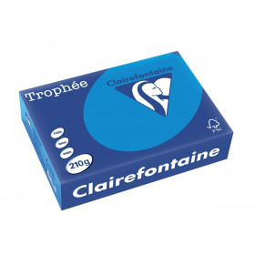 250 Feuilles A4 - 210G - Couleur - Bleu Turquoise - Trophée Clairefontaire 2212C pas cher
