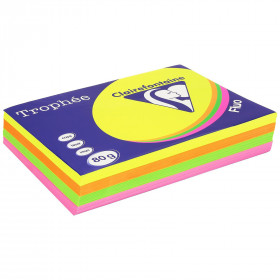 RAMETTE A3 PAPIER FLUO ASSORTIS 80G 4 X 125 FEUILLES 1709C