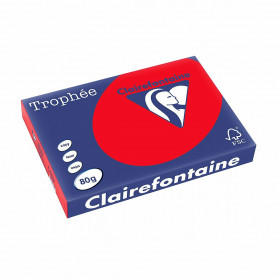 photo-500 Feuilles A4 - 80G - Couleur Vives - Rouge Corail - Trophée Clairefontaine 8175C
