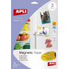 photo-Papier aimanté - Magnétique - A4 - 3 Feuilles - Impression jet d'encre - Apli