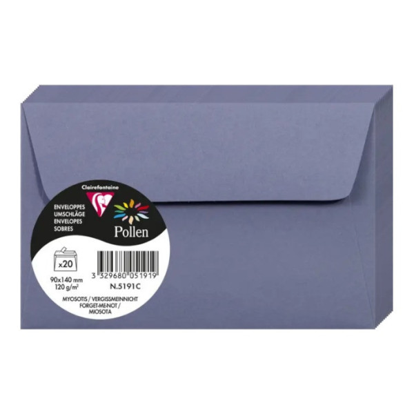 photo-Enveloppes - Format rectangle - 90x140mm - Pollen - Myosotis - 20 unités - Clairefontaine