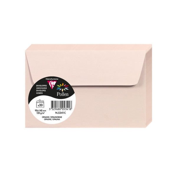 photo-Enveloppes - Format rectangle - 90x140mm - Pollen - Opaline - 20 unités - Clairefontaine