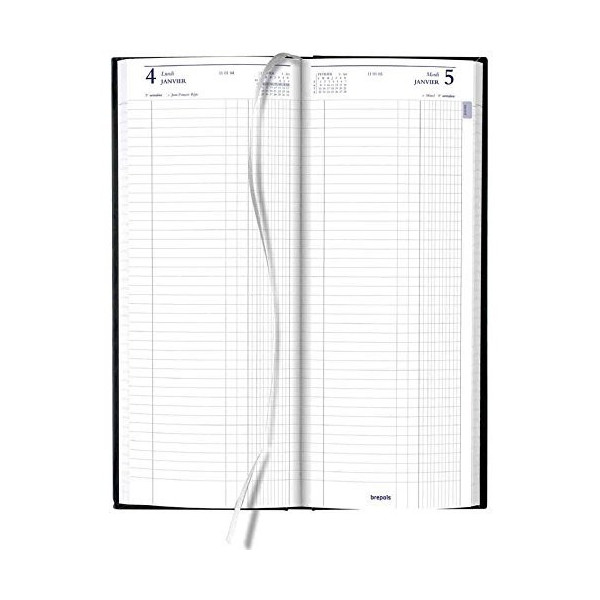 Agenda Journalier 2021 Jupiter 0.105 - 12,8 X 33 Cm - Noir - Brepols | Surdiscount