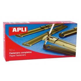 photo-Relieurs métalliques dorés 90 x 12 mm - Boîte de 50 unités - Apli
