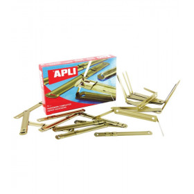 photo-Relieurs métalliques dorés 90 x 12 mm - Boîte de 50 unités - Apli