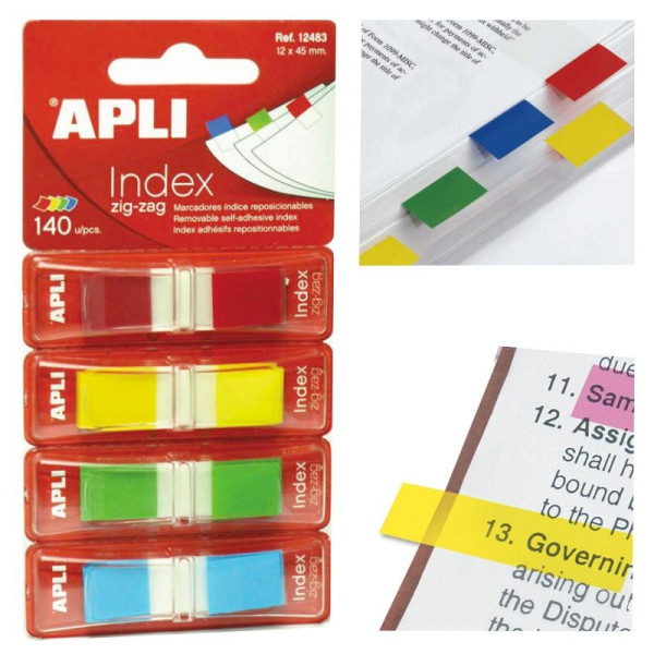 Blister De 4 Dévidoirs Index Zig-Zag Apli 12483 pas cher