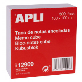 photo-Bloc-notes cube 100 x 100 mm 500 feuilles blanc - Apli