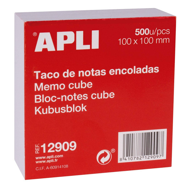 photo-Bloc-notes cube 100 x 100 mm 500 feuilles blanc - Apli