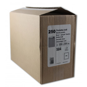 250 Pochettes - C4 - 229X324Mm - Papier Kraft Brun - 90G - Auto-Adhésives - Gpv | Artmania