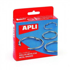 photo-Anneaux métalliques articulés - Diamètre 25 mm - 20 unités - Apli