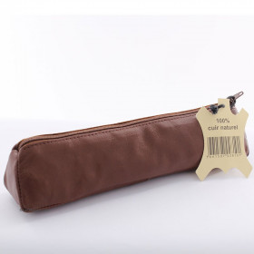 trousse cuir marron
