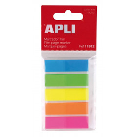 photo-Marque-pages fluorescents - Format 45x12 mm - 5 couleurs - 25 index par couleur - Index film