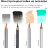 Coffret - Crayons de couleur - Aquarelle - Beaux-arts - Winsor et Newton - Collection - 50 pièces
