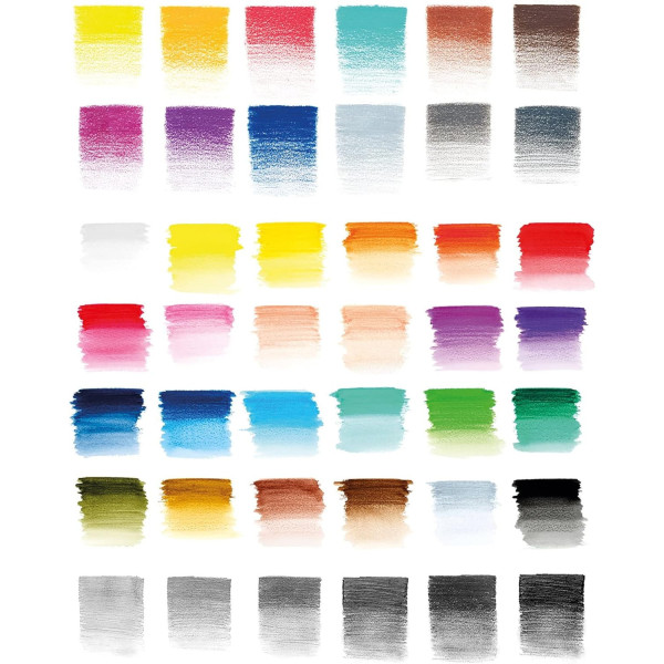 Coffret - Crayons de couleur - Graphite - Beaux-arts - Winsor et Newton - Collection - 45 pièces