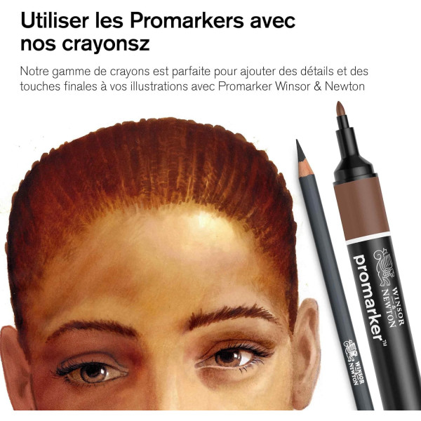 Coffret - Crayons de couleur - Graphite - Beaux-arts - Winsor et Newton - Collection - 45 pièces