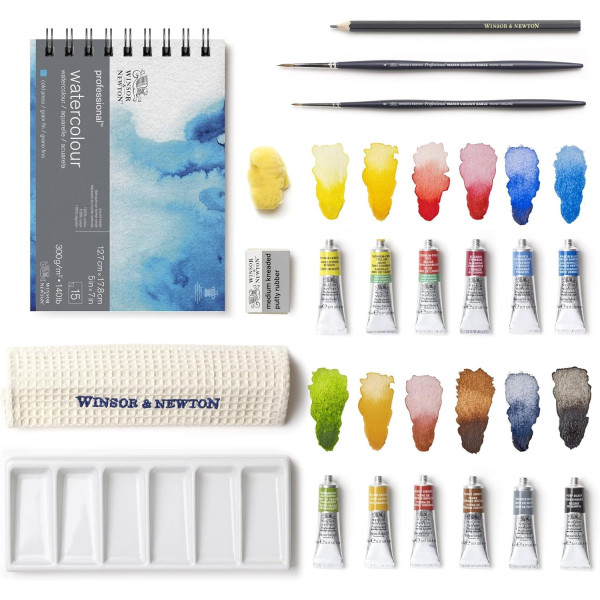 Coffret - Peinture aquarelle - Professionnelle - Winsor et Newton - 20 pièces