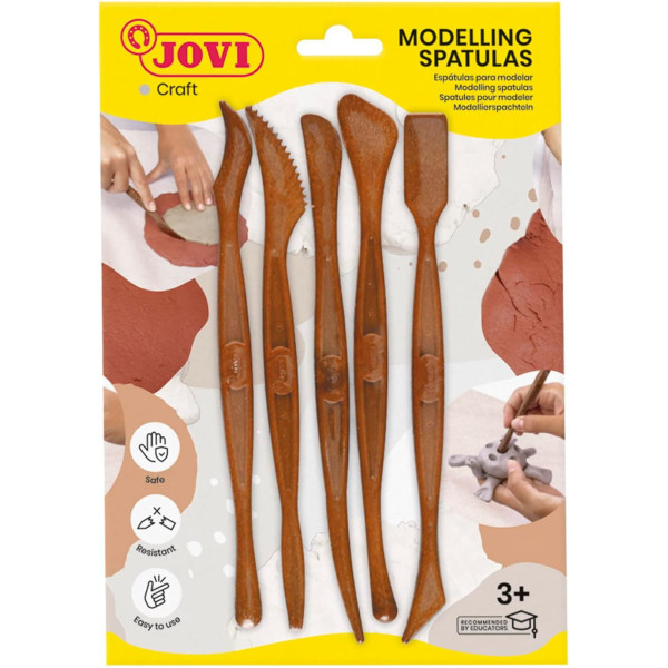 photo-Accessoires pour pâte à modeler et terre cuite - 5 outils - Plastique - Jovi