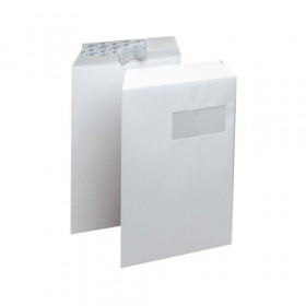 250 pochettes blanches 229x324 mm autocollante 90g avec fenêtre - GPV