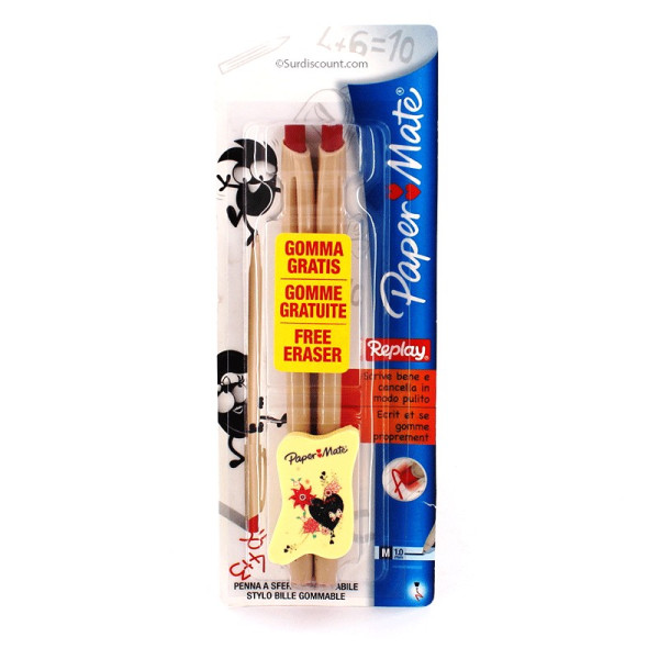 Lot de 2 stylos encre effaçable Replay 1.0mm – Papermate