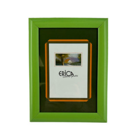 Cadre photo - Pour photo 13x18cm - Bois - Vert - Bords larges - A suspendre ou à poser
