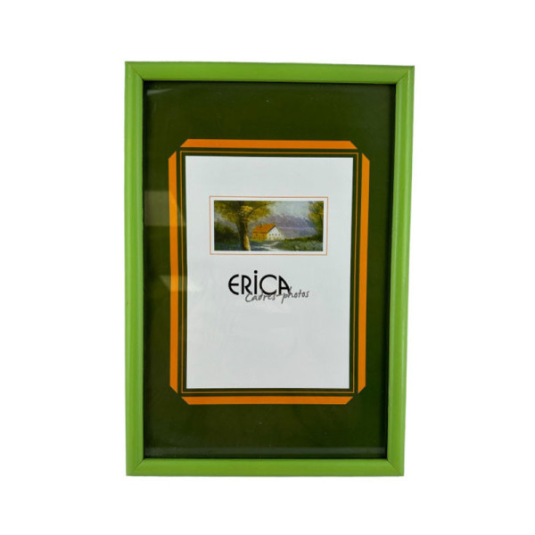 photo-Cadre photo - Pour photo 15x21cm - Bois - Vert - A suspendre ou à poser