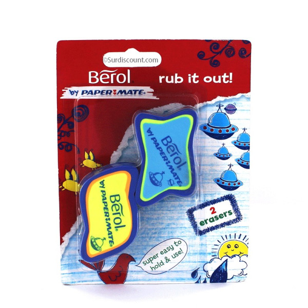 Lot De 2 Gommes Berol - Papermate pas cher