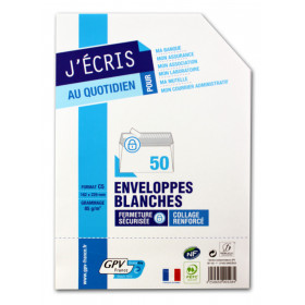50 enveloppes blanches - C5 - 162x229 mm - 90g - GPV