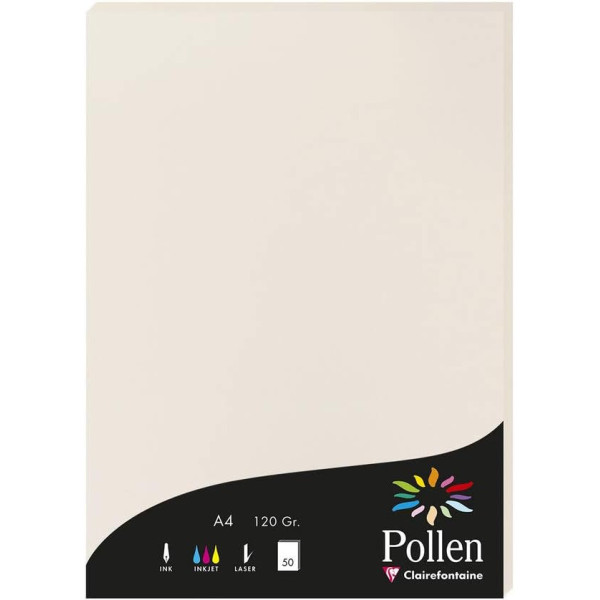 photo-Papier - A4 - Pollen - Gris perle - 120g - 50 feuilles - Clairefontaine