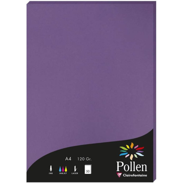 photo-Papier - A4 - Pollen - Violine - 120g - 50 feuilles - Clairefontaine