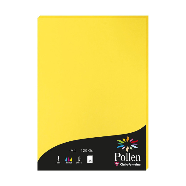 photo-Papier - A4 - Pollen - Jaune - 120g - 50 feuilles - Clairefontaine